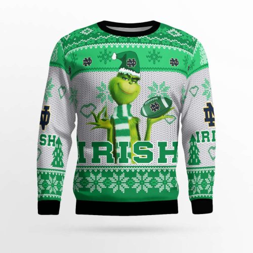 Notre Dame Fighting Irish The Grinches Christmas AOP Ugly Sweater Notre Dame Fighting Irish The Grinches Christmas AOP Ugly Sweater