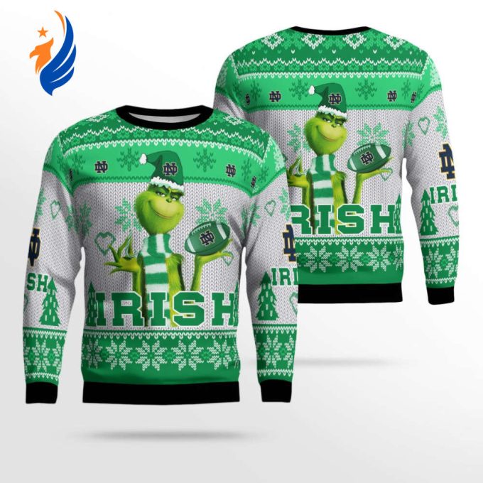 Notre Dame Fighting Irish The Grinches Christmas AOP Ugly Sweater