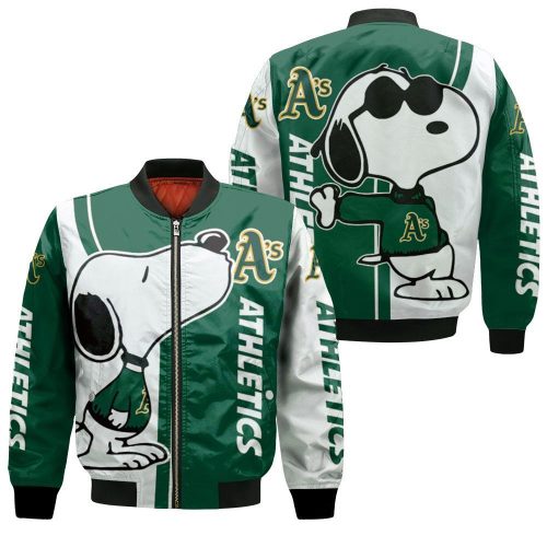 Oakland Athletics Snoopy Lover Bomber Jacket Oakland Athletics Snoopy Lover Bomber Jacket