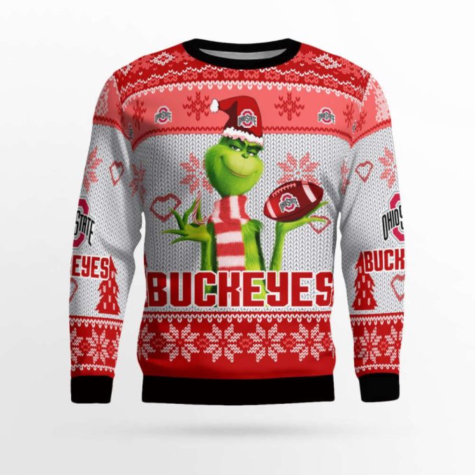 Ohio State Buckeyes The Grinches Christmas AOP Ugly Sweater