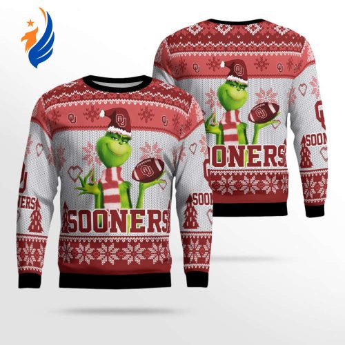 Oklahoma Sooners The Grinches Christmas AOP Ugly Sweater Oklahoma Sooners The Grinches Christmas AOP Ugly Sweater