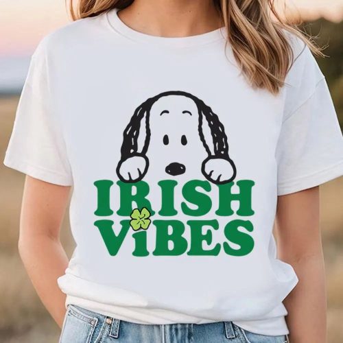 Snoopy and Friends Hawaiian Shirt & Beach Shorts: Brown Fun & Stylish for Beach Lovers Peanuts St Patricks Day Snoopy Irish T Shirt