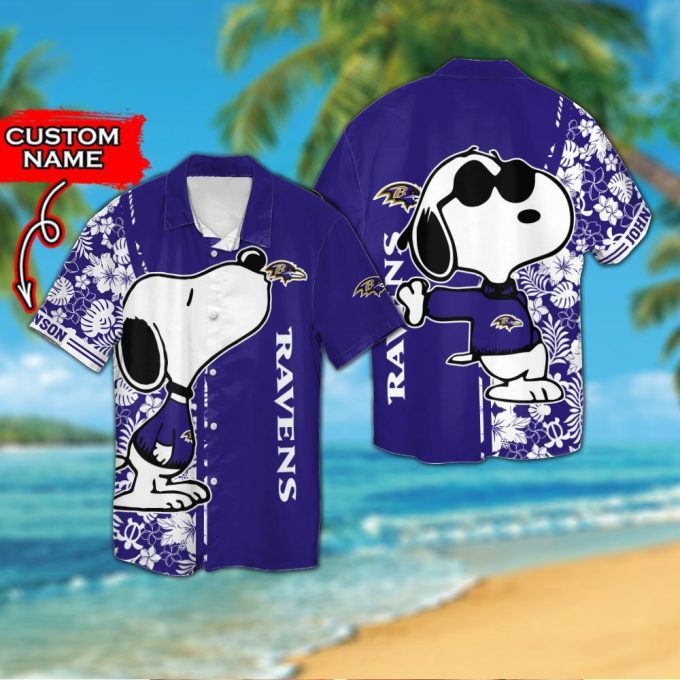 Custom Baltimore Ravens & Snoopy Hawaiian Shirt: Unique Personalized NFL Apparel