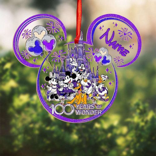 Personalized Disney 100 Years of Wonder Ornament, Mickey and Friend Ornament, Disney Christmas Ornament Personalized Disney 100 Years of Wonder Ornament, Mickey and Friend Ornament, Disney Christmas Ornament