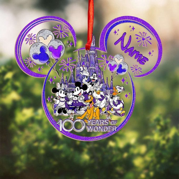 Personalized Disney 100 Years of Wonder Ornament, Mickey and Friend Ornament, Disney Christmas Ornament