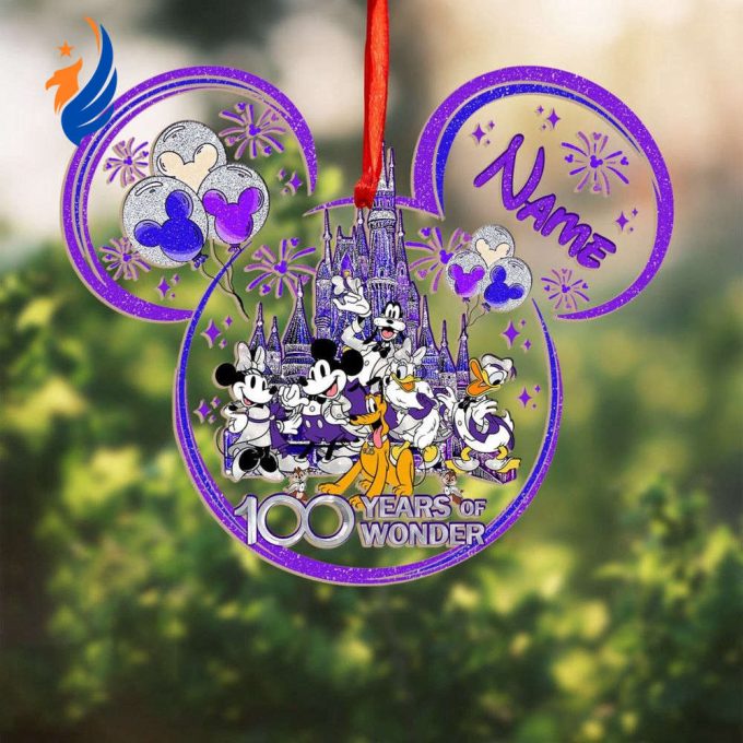 Personalized Disney 100 Years of Wonder Ornament, Mickey and Friend Ornament, Disney Christmas Ornament