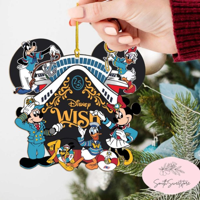 Personalized Disney Cruise Ornament, Disney Christmas Ornament, Mickey and Friends Ornament