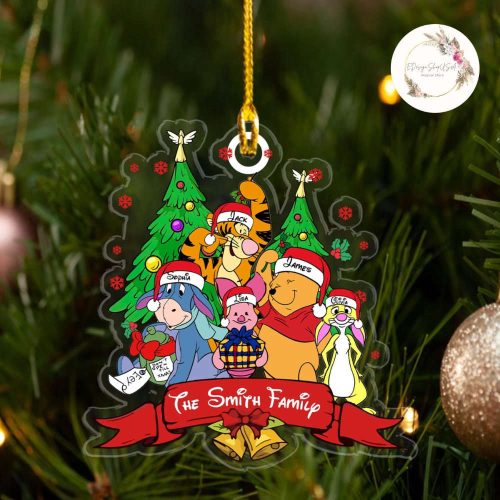 Personalized Disney Family Christmas Ornament, Mickey and Friends Christmas Tree Hanging Ornament Personalized Disney Family Christmas Ornament, Mickey and Friends Christmas Tree Hanging Ornament