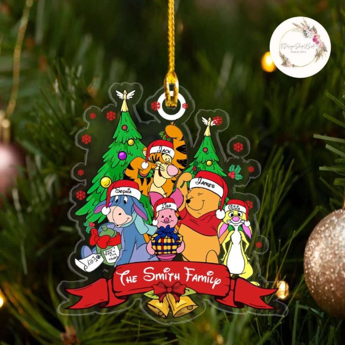 Personalized Disney Family Christmas Ornament, Mickey and Friends Christmas Tree Hanging Ornament