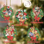 Personalized Disney Group Christmas Ornament, Mickey and Friends Christmas Wreath, Disney Christmas Ornament Personalized Disney Group Christmas Ornament, Mickey and Friends Christmas Wreath, Disney Christmas Ornament