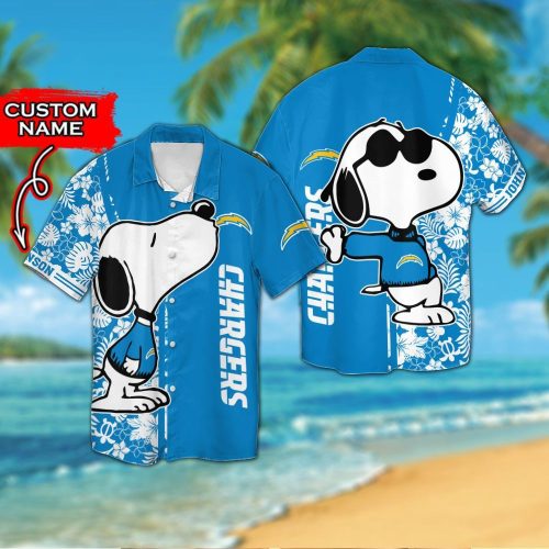 Custom Los Angeles Chargers & Snoopy Hawaiian Shirt: Stylish Personalization for Football Fans Custom Los Angeles Chargers & Snoopy Hawaiian Shirt: Stylish Personalization for Football Fans