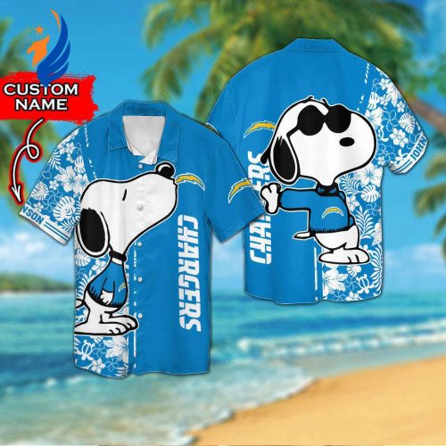 Custom Los Angeles Chargers & Snoopy Hawaiian Shirt: Stylish Personalization for Football Fans Custom Los Angeles Chargers & Snoopy Hawaiian Shirt: Stylish Personalization for Football Fans