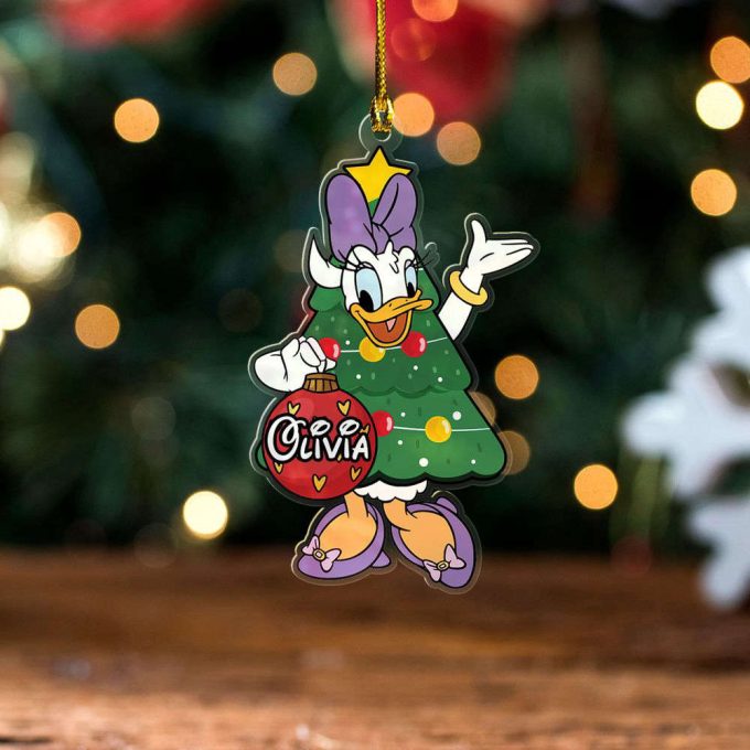Personalized Mickey and Friends Christmas Trees Ornament, Disney Christmas Ornament