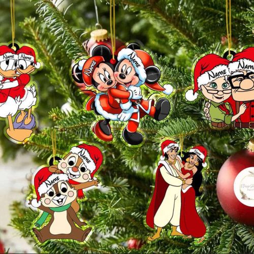 Personalized Mickey and Friends Disney Couple Christmas Ornament, Disney Christmas Ornament Personalized Mickey and Friends Disney Couple Christmas Ornament, Disney Christmas Ornament