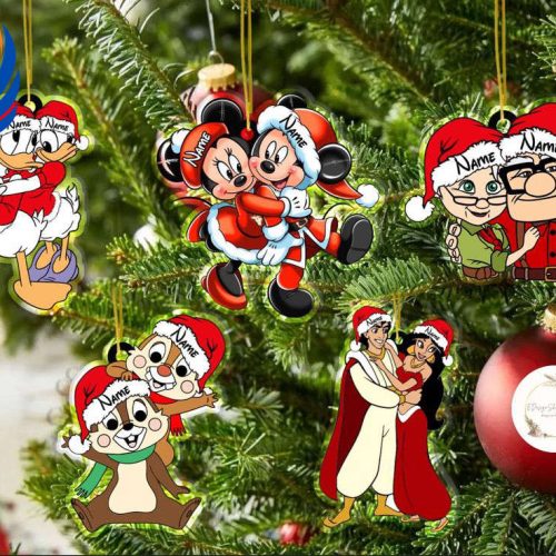 Personalized Mickey and Friends Disney Couple Christmas Ornament, Disney Christmas Ornament Personalized Mickey and Friends Disney Couple Christmas Ornament, Disney Christmas Ornament