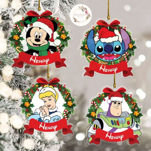 Personalized Mickey and Friends Wreath Disney Christmas Ornament, Disney Christmas Ornament Personalized Mickey and Friends Wreath Disney Christmas Ornament, Disney Christmas Ornament