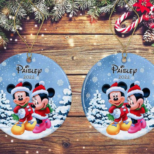Personalized Mickey And Minnie Ornament