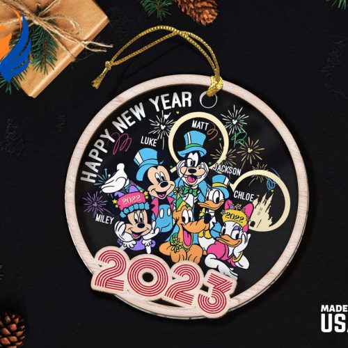 Personalized Mickey Happy New Year 2024 Mix Ornament, Custom Disney Family Ornament Personalized Mickey Happy New Year 2024 Mix Ornament, Custom Disney Family Ornament