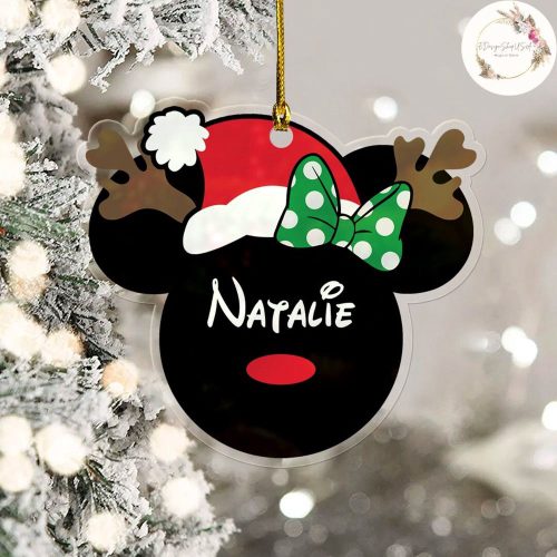 Personalized Mickey Minnie Ears Disney Christmas Ornament, Disney Christmas Ornament Personalized Mickey Minnie Ears Disney Christmas Ornament, Disney Christmas Ornament