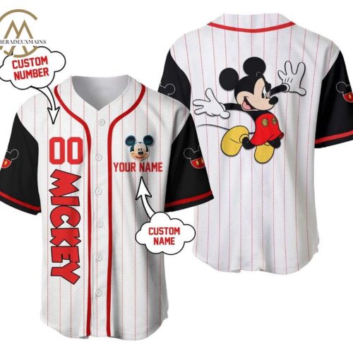 Custom Mickey Mouse Baseball Jersey Shirt – Disney Baseball Shirts for a Magical Sports Look!