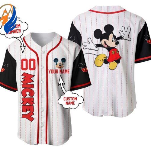 Custom Mickey Mouse Baseball Jersey Shirt – Disney Baseball Shirts for a Magical Sports Look!