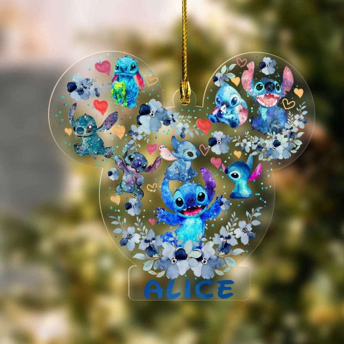 Personalized Mickey Mouse Stitch Ornament, Stitch  Ornament Gift Personalized Mickey Mouse Stitch Ornament, Stitch  Ornament Gift