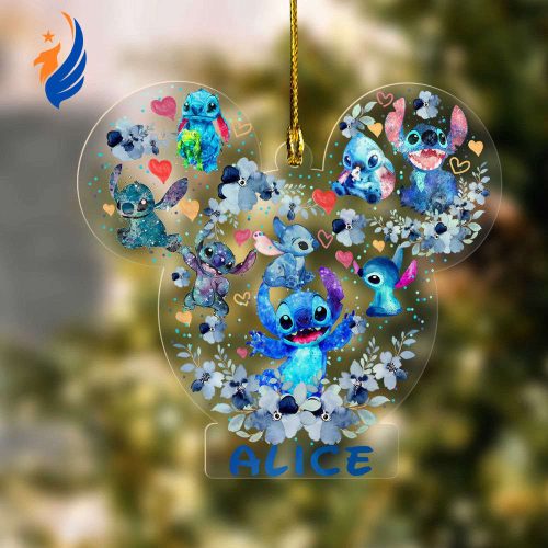 Personalized Mickey Mouse Stitch Ornament, Stitch  Ornament Gift Personalized Mickey Mouse Stitch Ornament, Stitch  Ornament Gift