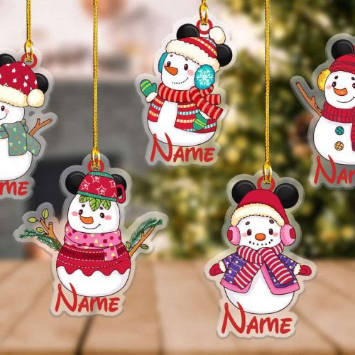 Personalized Mickey Snowman Christmas Ornament, Disney Christmas Ornament Personalized Mickey Snowman Christmas Ornament, Disney Christmas Ornament