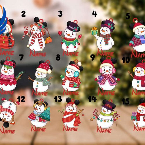 Personalized Mickey Snowman Christmas Ornament, Disney Christmas Ornament Personalized Mickey Snowman Christmas Ornament, Disney Christmas Ornament