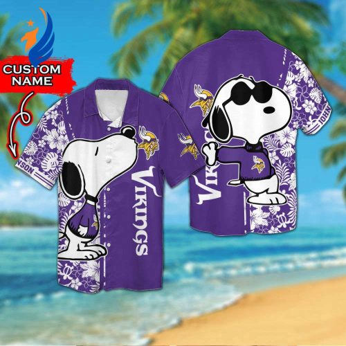 Custom Minnesota Vikings & Snoopy Hawaiian Shirt – Unique NFL Fan Apparel