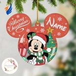 Personalized Multi-character Merry Christmas ornament, Mickey Personalized Multi-character Merry Christmas ornament, Mickey