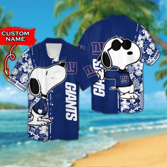Custom New York Giants & Snoopy Hawaiian Shirt – Personalized NFL Apparel