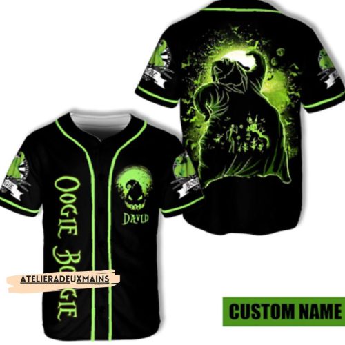 Spooktacular Nightmare Before Xmas Oogie Boogie Baseball Jersey – Personalized for You!