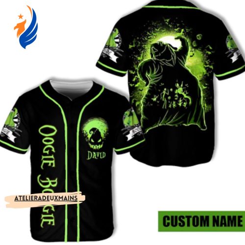 Spooktacular Nightmare Before Xmas Oogie Boogie Baseball Jersey – Personalized for You!