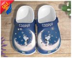 Personalized Snoopy Under The Moon Light Clogs For Kids And Adults