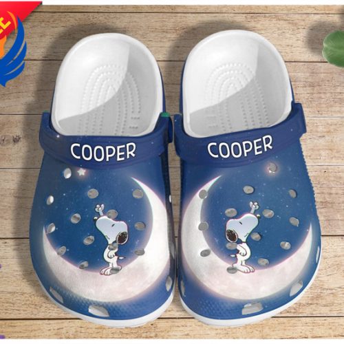 Personalized Snoopy Under The Moon Light Clogs For Kids And Adults Personalized Snoopy Under The Moon Light Clogs For Kids And Adults