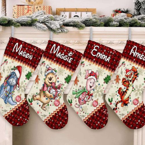 Customized Winnie the Pooh Stocking – Festive Disney Christmas Stocking for Pooh and Friends at Disneyland