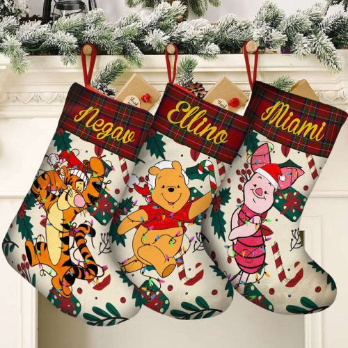 Customized Winnie The Pooh Christmas Stocking – Festive Personalized Gift for Kids and Disney Fans