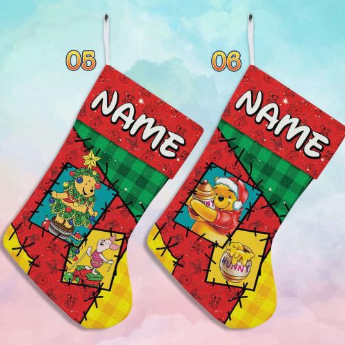 Custom Winnie The Pooh Disney Christmas Stocking – Festive Family Holiday Stocking