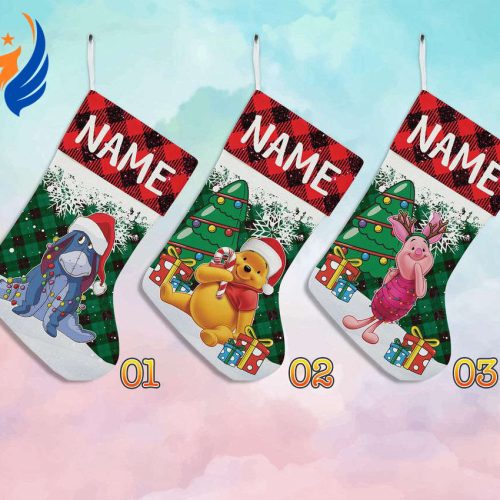 Custom Winnie The Pooh Disney Christmas Stocking – Perfect for Family Holidays!