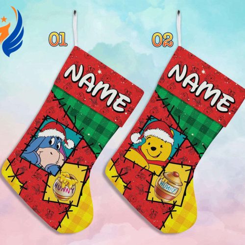 Custom Winnie The Pooh Disney Christmas Stocking – Festive Family Holiday Stocking