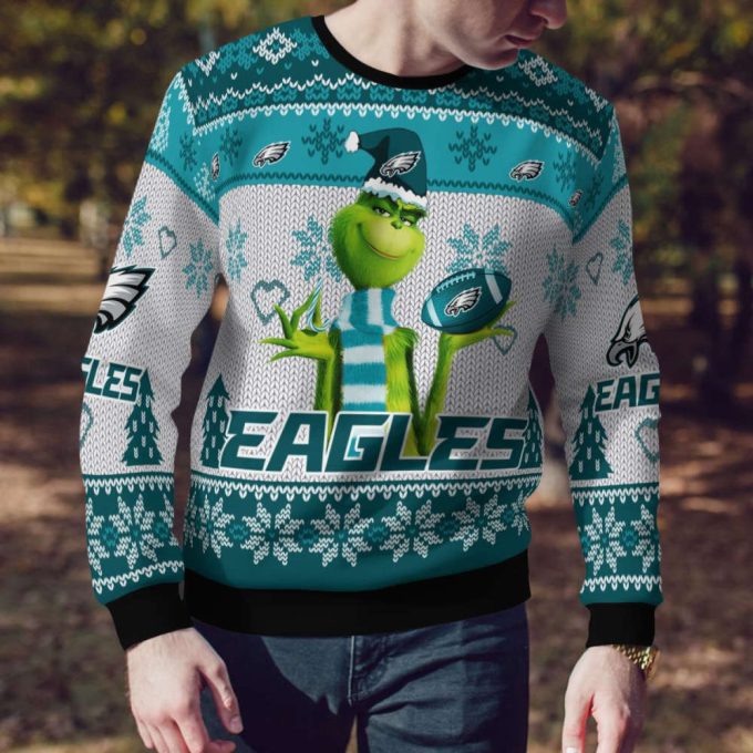 Philadelphia Eagles The Grinches Christmas AOP Ugly Sweater
