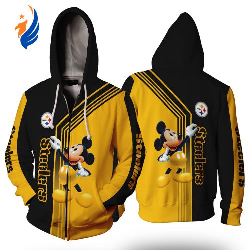 Pittsburgh Steelers Mickey Mouse 3D Hoodie Zip Hoodie, Nfl 3D All Over Print Hoodie Zip Hoodie AOP Shirt Pittsburgh Steelers Mickey Mouse 3D Hoodie Zip Hoodie, Nfl 3D All Over Print Hoodie Zip Hoodie AOP Shirt