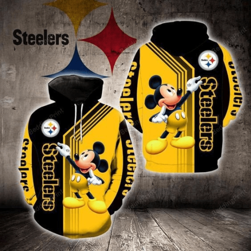 Pittsburgh Steelers Mickey Mouse 3D Hoodie Zip Hoodie, Nfl 3D All Over Print Hoodie Zip Hoodie AOP Shirt Pittsburgh Steelers Mickey Mouse 3D Hoodie Zip Hoodie, Nfl 3D All Over Print Hoodie Zip Hoodie AOP Shirt