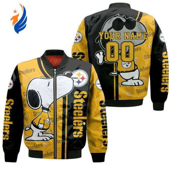 Pittsburgh Steelers Snoopy Personalized Bomber Jacket