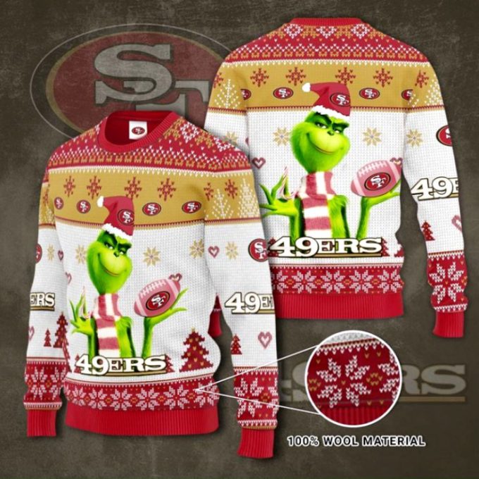 San Francisco 49ers Grinches Knit Ugly Christmas sweater