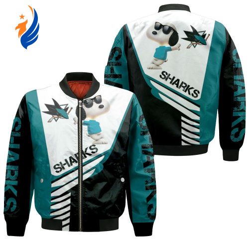 San Jose Sharks Snoopy For Fans Bomber Jacket  – Gift for Men Women