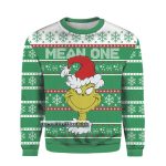 Santa Grinches Mean One Ugly Christmas Sweater, Grinches Stole Christmas Ugly Sweater Over Print, Grinches Lovers Merry Christmas 2022 Sweater