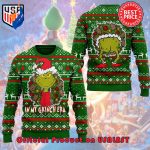 SANTA HAT IN MY GRINCH ERA SNOWFLAKE REINDEER UGLY CHRISTMAS SWEATER