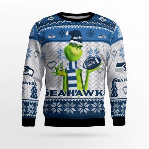 Seattle Seahawks The Grinches Christmas AOP Ugly Sweater Seattle Seahawks The Grinches Christmas AOP Ugly Sweater